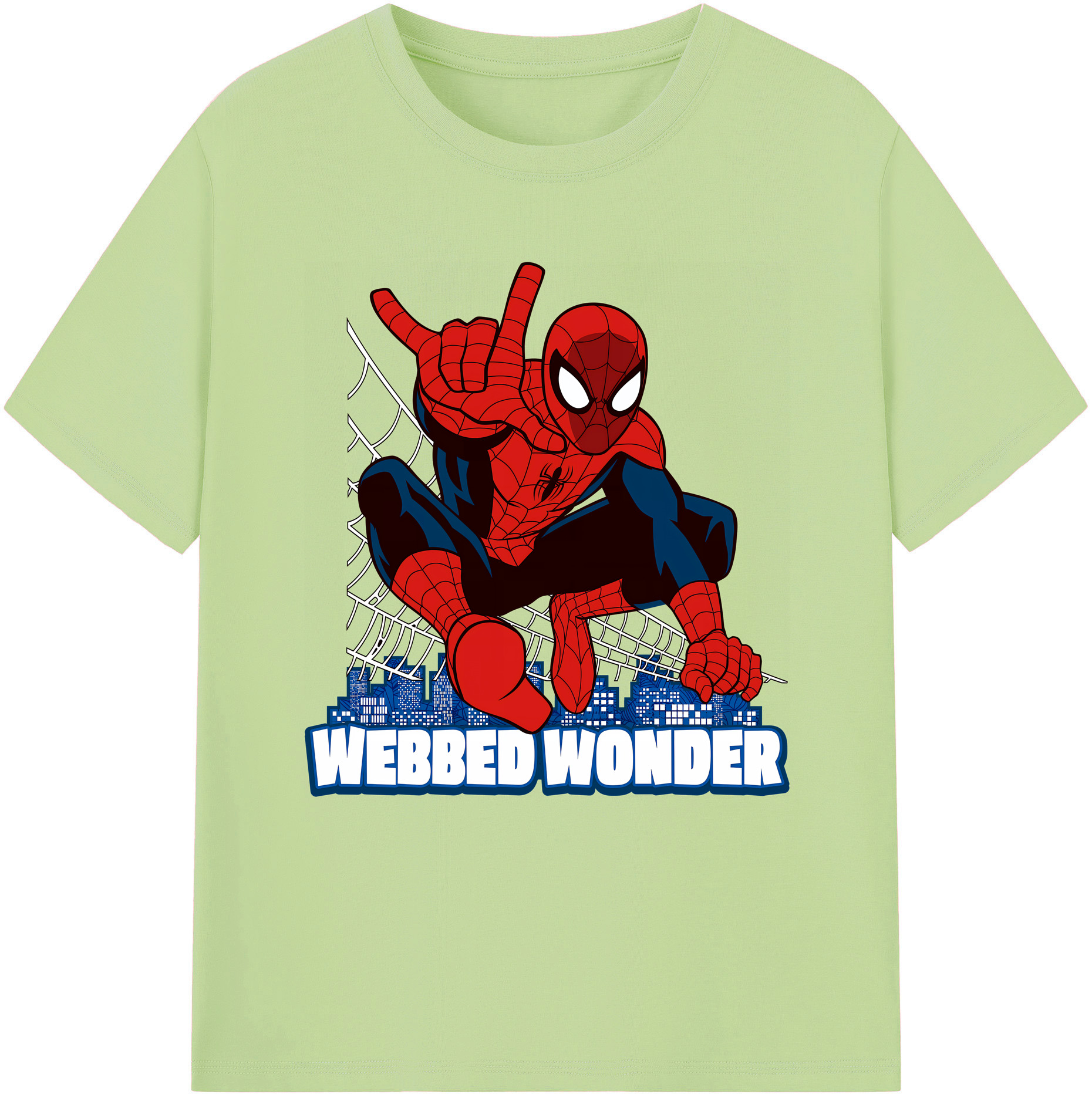 （画像用） Spider Man スパイダーマン 綿100％半袖Tシャツ（フロントプリント）